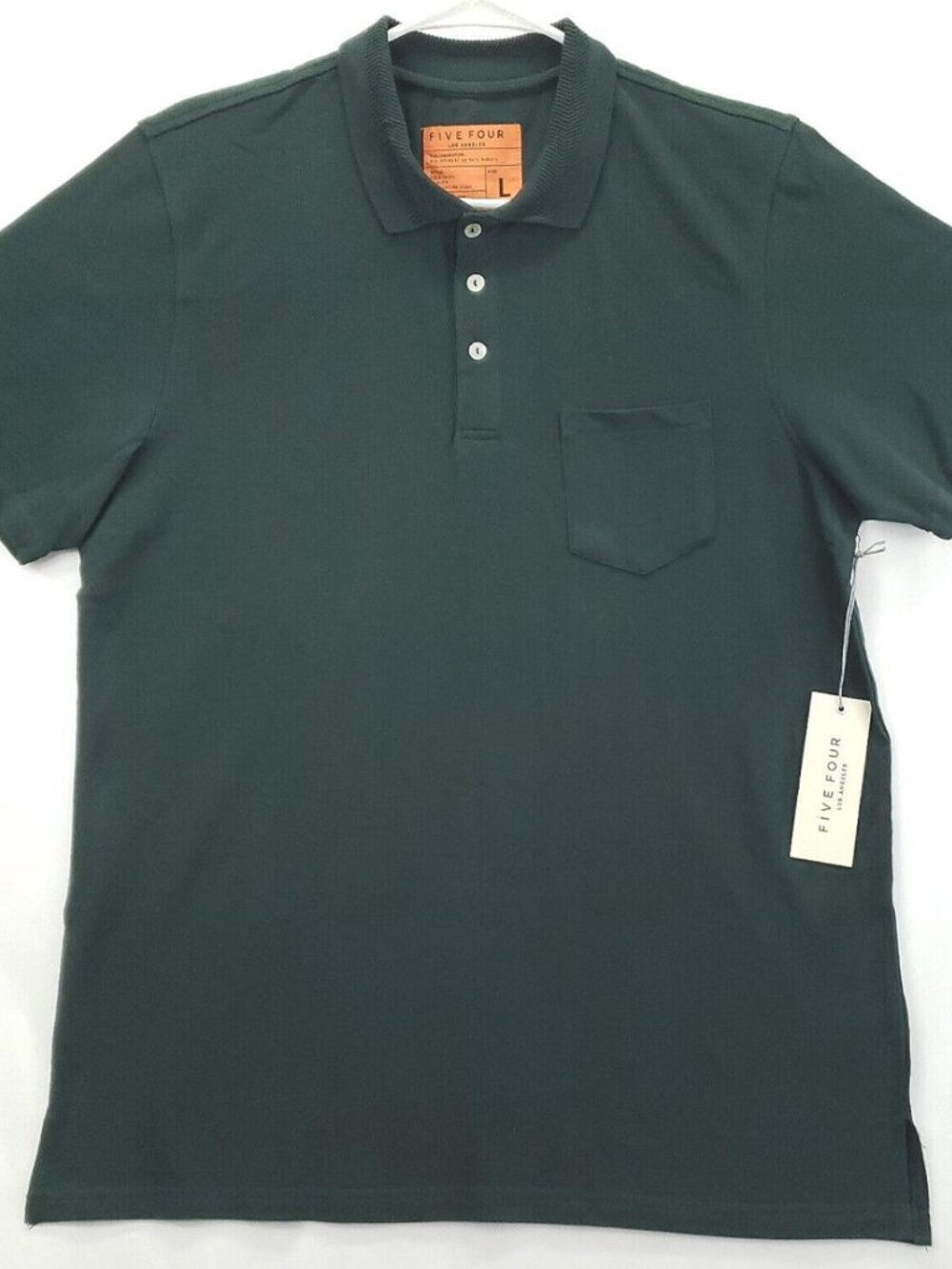 NEW Five Four Polo Shirt Mens Large Green Cotton New Republic by Mark McNairy